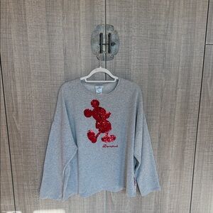 Disney‎ Sweatshirt With Red Sequin Mickey Design